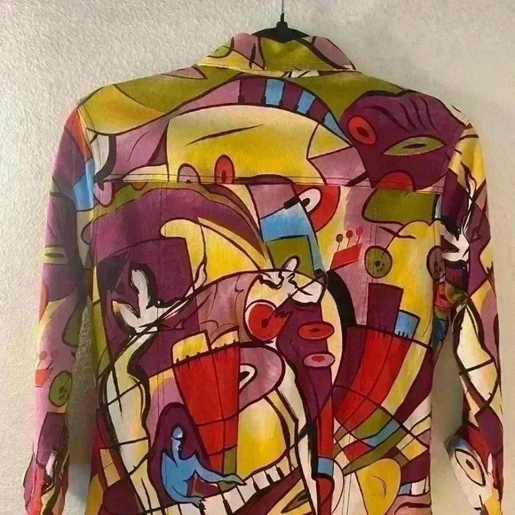 Vintage 90’s Abstract, Wearable Art jacket size M. - Picture 2 of 5